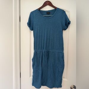 32 Degrees Short-Sleeve Knit dress in Heathered Blue